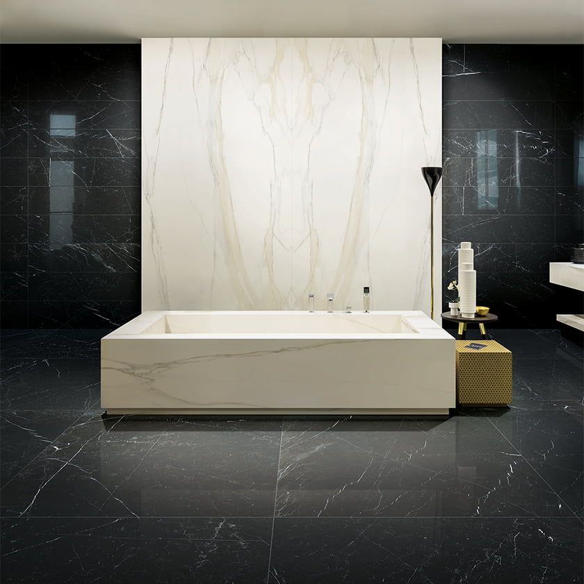 EuroTileStoneClassiciGoldNeromarquinaBathroom Euro Tile & Stone