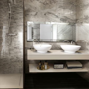 Euro Tile Stone Marmi Gray Bathroom