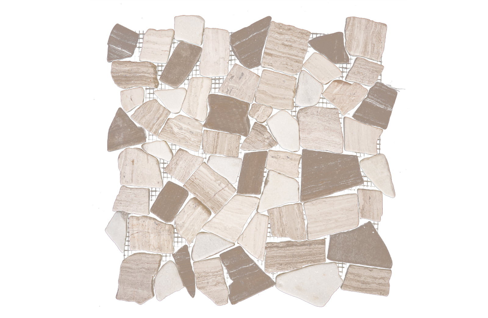 Euro Tile Stone Tumbled Icy White Bone Grey