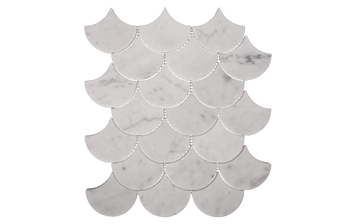 Euro Tile Stone Bianco Carrara Scallop