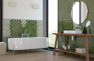 Euro Tile Stone Alchima Olive Bathroom