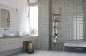 Euro Tile Stone Alchima Pearl White Bathroom
