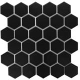 Euro Tile Stone Big Hexagon Matte Black