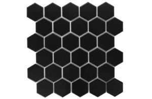 Euro Tile Stone Big Hexagon Matte Black