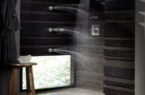 Euro Tile Stone Cambria Blackwood Countertop Quartz Bathroom