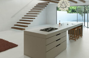 Euro Tile Stone Caesarstone Quartz Countertop 4003 Sleek Concrete Kitchen
