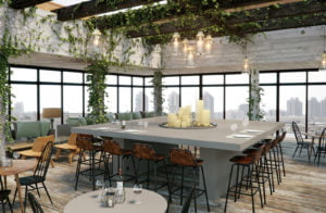 Euro Tile Stone Caesarstone Quartz Countertop 4004 Raw Concrete Restaurant