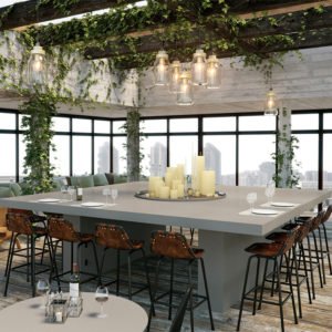 Euro Tile Stone Caesarstone Quartz Countertop 4004 Raw Concrete Restaurant