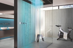 Euro Tile Stone Cemento Grigio Rasato Cassero Bathroom
