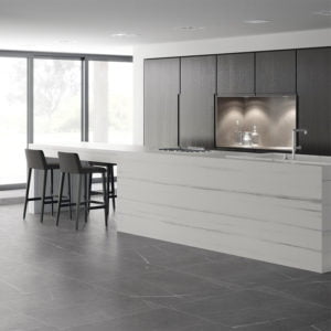 Euro Tile Stone 12mm Porcelain Slab Countertop Lithea Super Blanco Gris Kitchen