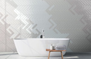 Euro Tile Stone Cromia 26 Herringbone Bathroom