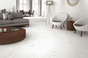 Euro Tile Stone Diamond Calacata Living Room