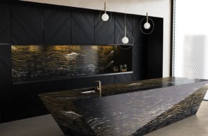 Euro Tile Stone Cambria Quartz Golden Dragon Countertop