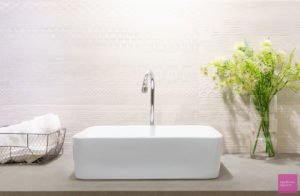 Euro Tile Stone Hanstone Quartz Countertop Artisan Grey Bathroom