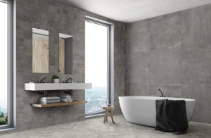 Euro Tile Stone Industrial Black Bathroom