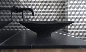 Euro Tile Stone Iron Ivory Distillery Bathroom