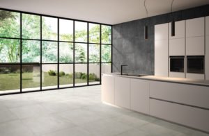 Euro Tile Stone Network White Anthracite Kitchen