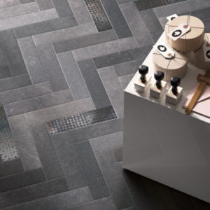 Euro Tile Stone Now Coal Floor Herringbone 1