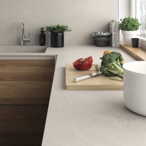 Euro Tile Stone 12mm Porcelain Slab Countertop Pacific Blanco Kitchen