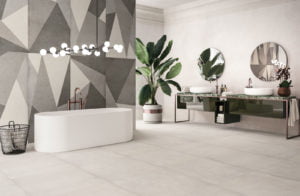 Euro Tile Stone Plain Mist Bathroom