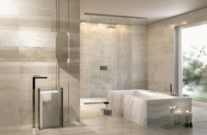 Euro Tile Stone Roberto Cavalli Agata Bianco Residential Bathroom