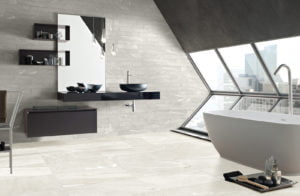 Euro Tile Stone Stonewave White Bathroom