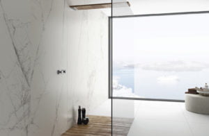 Euro Tile Stone Syros Porcelain Slab Bathroom