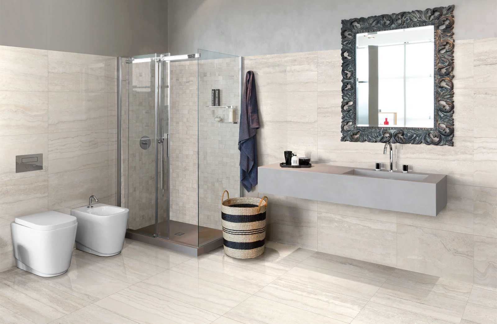 Euro Tile Stone Travertine Bathroom