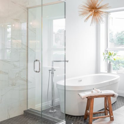 Marble Look Mosaic Bathroom