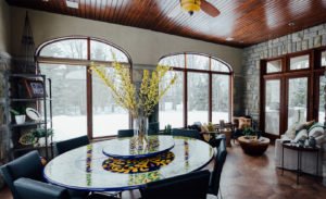 Living Room with Hexagon Tiles