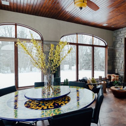 Living Room with Hexagon Tiles